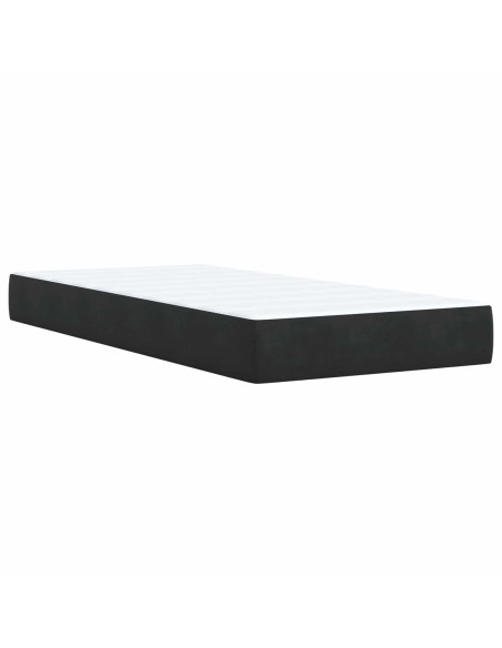 Letto con contenitore LED e materasso Nero 90 x 200 cm Velluto