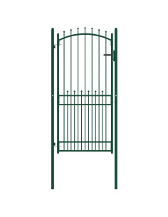 Cancello per recinzione EMMEN con punte in acciaio 104x147 cm verde
