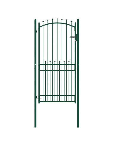 Cancello per recinzione EMMEN con punte in acciaio 104x147 cm verde