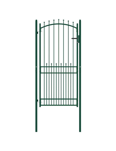 Cancello per recinzione EMMEN con punte in acciaio 104x147 cm verde