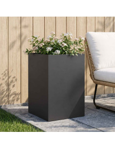 Vaso da giardino Nero 40 x 40 x 75 cm Acciaio laminato a freddo