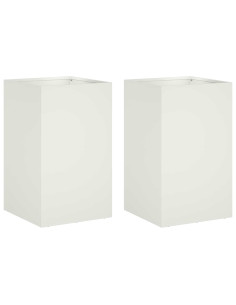 Vaso da giardino 2 pz Bianco 30 x 30 x 50 cm 2