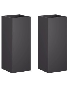 Vaso da giardino 2 pz Nero 20 x 20 x 50 cm 2