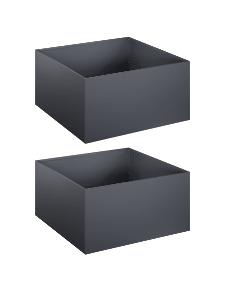 Vaso da giardino 2 pz Antracite 60 x 60 x 30 cm