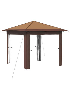 Gazebo senza Parete 2,6 x 2,6 m Beige e Marrone 2