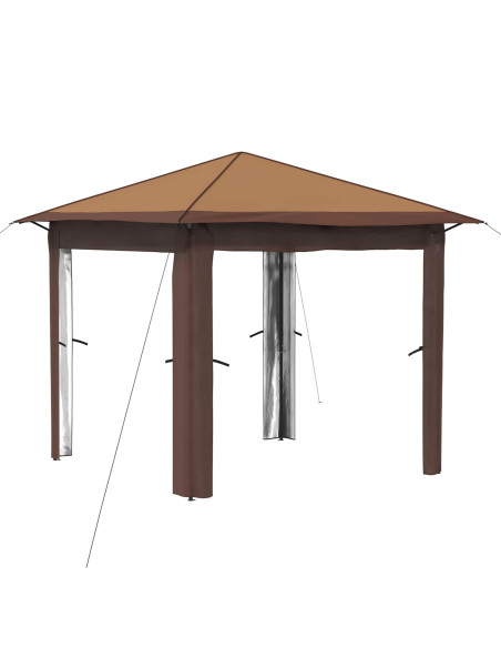 Gazebo senza Parete 2,6 x 2,6 m Beige e Marrone