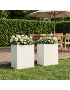 Vaso da giardino 2 pz Bianco 40 x 30 x 50 cm