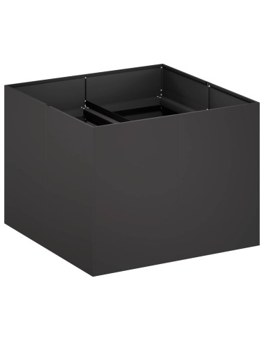 Vaso da giardino Nero 80 x 80 x 60 cm Acciaio laminato a freddo