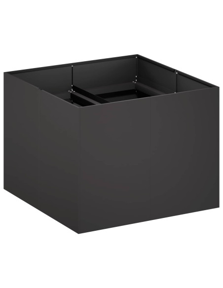 Vaso da giardino Nero 80 x 80 x 60 cm Acciaio laminato a freddo