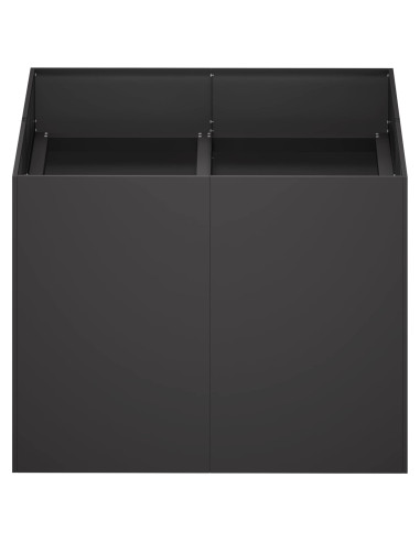Vaso da giardino Nero 80 x 80 x 60 cm Acciaio laminato a freddo