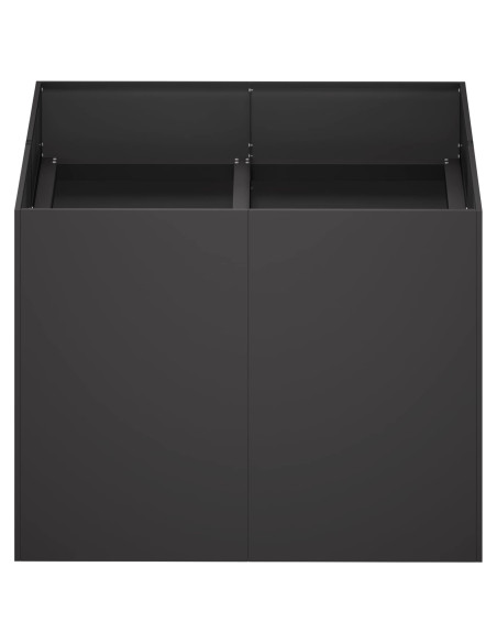 Vaso da giardino Nero 80 x 80 x 60 cm Acciaio laminato a freddo