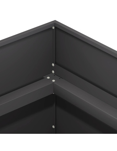 Vaso da giardino Nero 80 x 80 x 60 cm Acciaio laminato a freddo