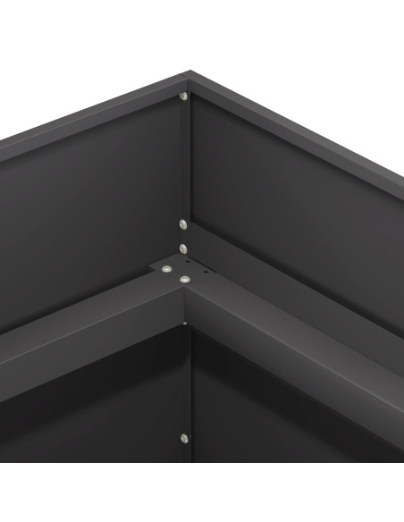 Vaso da giardino Nero 80 x 80 x 60 cm Acciaio laminato a freddo