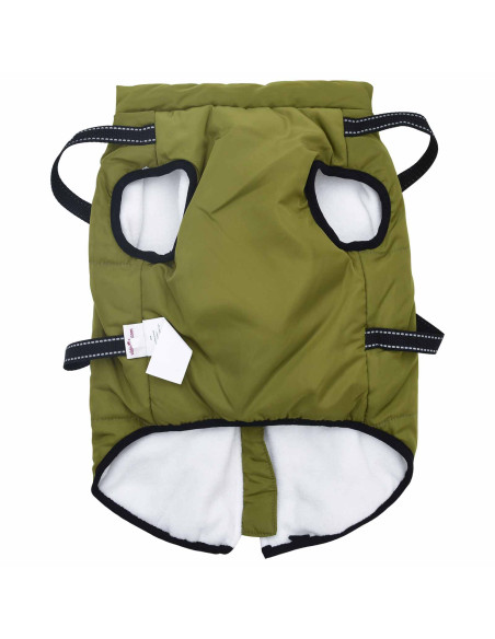 Cappotto per Cani Verde militare L52 Pile e Poliestere