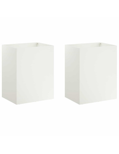 Vaso da giardino 2 pz Bianco 40 x 30 x 50 cm