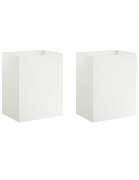 Vaso da giardino 2 pz Bianco 40 x 30 x 50 cm