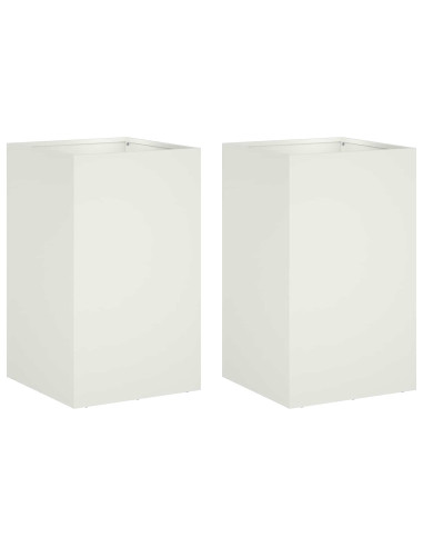 Vaso da giardino 2 pz Bianco 40 x 40 x 50 cm