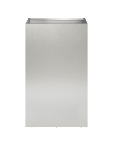 Vaso da giardino 2 pz Argento 40 x 40 x 50 cm Acciaio Inox