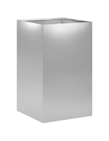 Vaso da giardino 2 pz Argento 40 x 40 x 50 cm Acciaio zincato