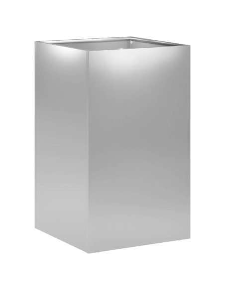 Vaso da giardino 2 pz Argento 40 x 40 x 50 cm Acciaio zincato