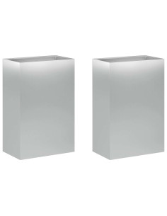 Vaso da giardino 2 pz Argento 50 x 40 x 75 cm Acciaio zincato 2