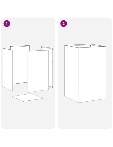 Vaso da giardino Argento 30 x 30 x 50 cm Acciaio zincato