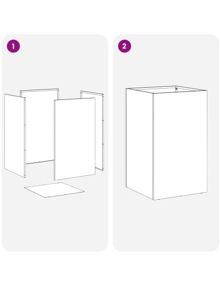 Vaso da giardino Argento 30 x 30 x 50 cm Acciaio zincato