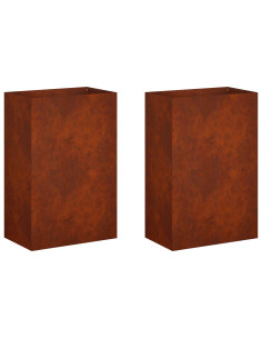 Vaso da giardino 2 pz Ruggine 50 x 40 x 75 cm Acciaio Corten 2