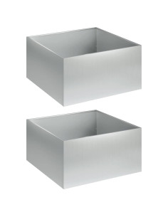 Vaso da giardino 2 pz Argento 60 x 60 x 30 cm Acciaio zincato 2