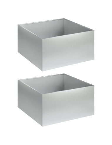 Vaso da giardino 2 pz Argento 60 x 60 x 30 cm Acciaio zincato