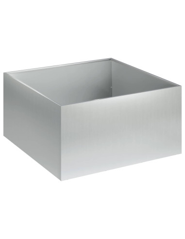 Vaso da giardino 2 pz Argento 60 x 60 x 30 cm Acciaio zincato