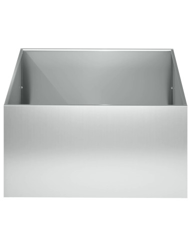 Vaso da giardino 2 pz Argento 60 x 60 x 30 cm Acciaio zincato