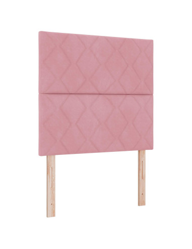 Letto con contenitore LED e materasso Rosa 90 x 200 cm Velluto