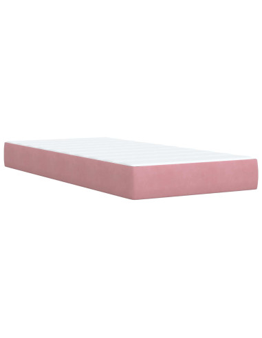 Letto con contenitore LED e materasso Rosa 90 x 200 cm Velluto