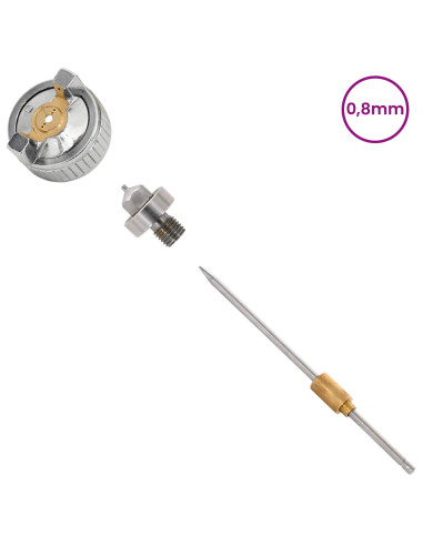 Ugello per Spruzzatore HVLP Ugello 0,8 mm Argento Acciaio Inox