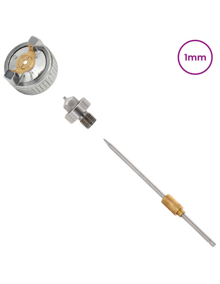Ugello per Spruzzatore HVLP Ugello 0,8 mm Argento Acciaio Inox