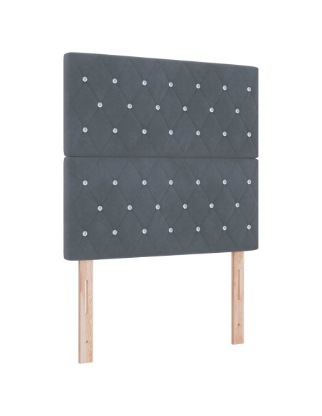 Letto con contenitore LED e materasso Grigio Scuro 90 x 200 cm