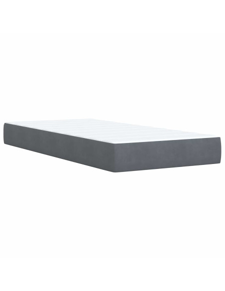 Letto con contenitore LED e materasso Grigio Scuro 90 x 200 cm