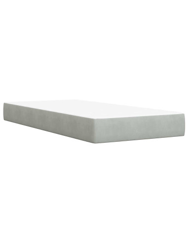 Letto con contenitore LED e materasso Grigio Chiaro
