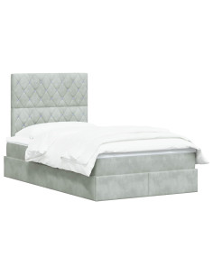 Letto con contenitore LED e materasso Grigio Chiaro 2