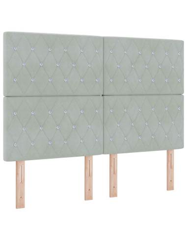 Letto con contenitore LED e materasso Grigio Chiaro