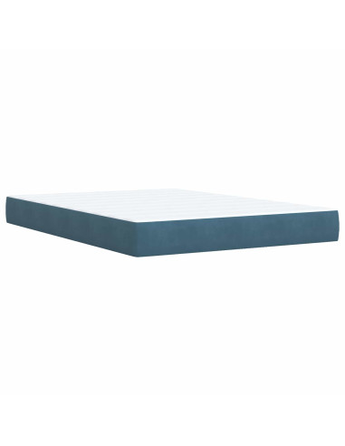 Letto con contenitore LED e materasso Blu Scuro 140 x 200 cm