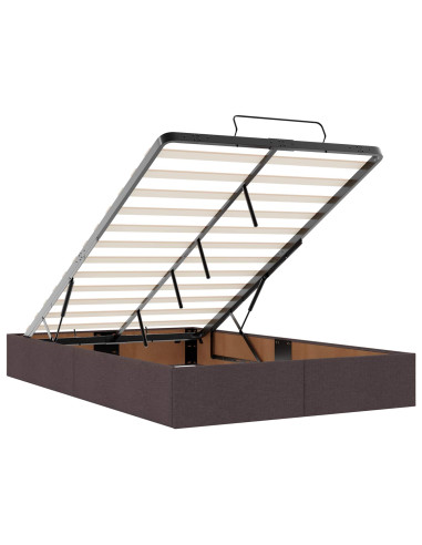 Letto Ottomano con Materasso e LED Marrone Scuro 120 x 190 cm