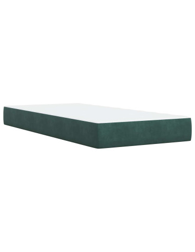 Letto con contenitore LED e materasso Verde Scuro 90 x 190 cm