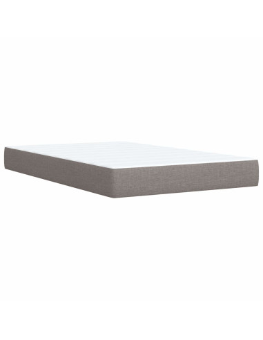 Letto Ottomano con Materasso e LED Tortora 120 x 190 cm Tessuto