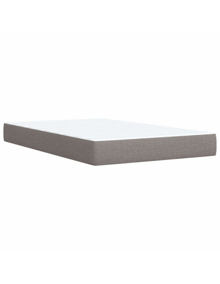 Letto Ottomano con Materasso e LED Tortora 120 x 190 cm Tessuto