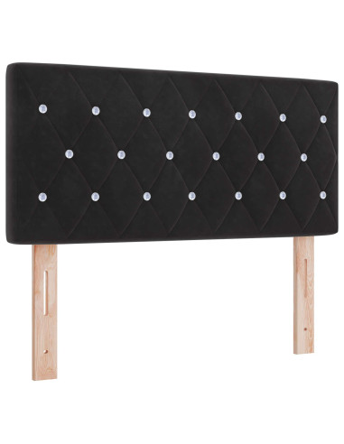 Letto Ottomano con Materasso e LED Nero 120 x 190 cm Velluto