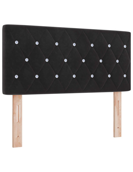 Letto Ottomano con Materasso e LED Nero 120 x 190 cm Velluto