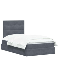 Letto con contenitore LED e materasso Grigio Scuro 120 x 200 cm 2