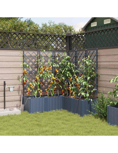 Vaso da giardino Grigio 40 x 40 x 125,5 cm PP